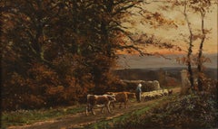 Camille Merlaud (1877-1957) The return of the herd in Dordogne
