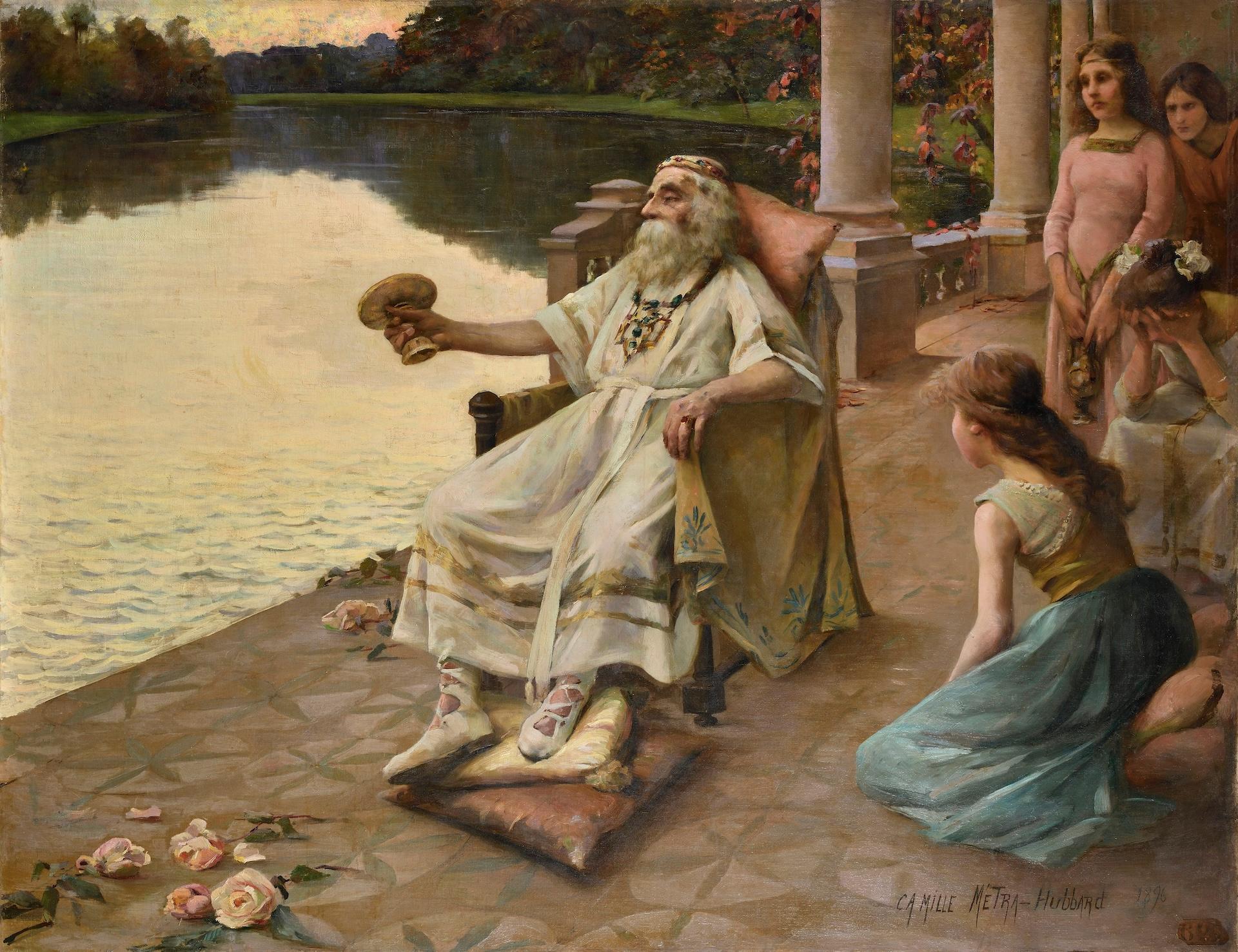Camille METRA or METRA-HUBBARD Figurative Painting - The cup of the king of Thule
