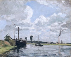 Bords de l’Oise, Environs de Pontoise by Camille Pissarro - Impressionist