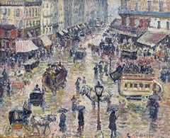 La Place du Havre, Effet de Pluie by Camille Pissarro - Post-Impressionist