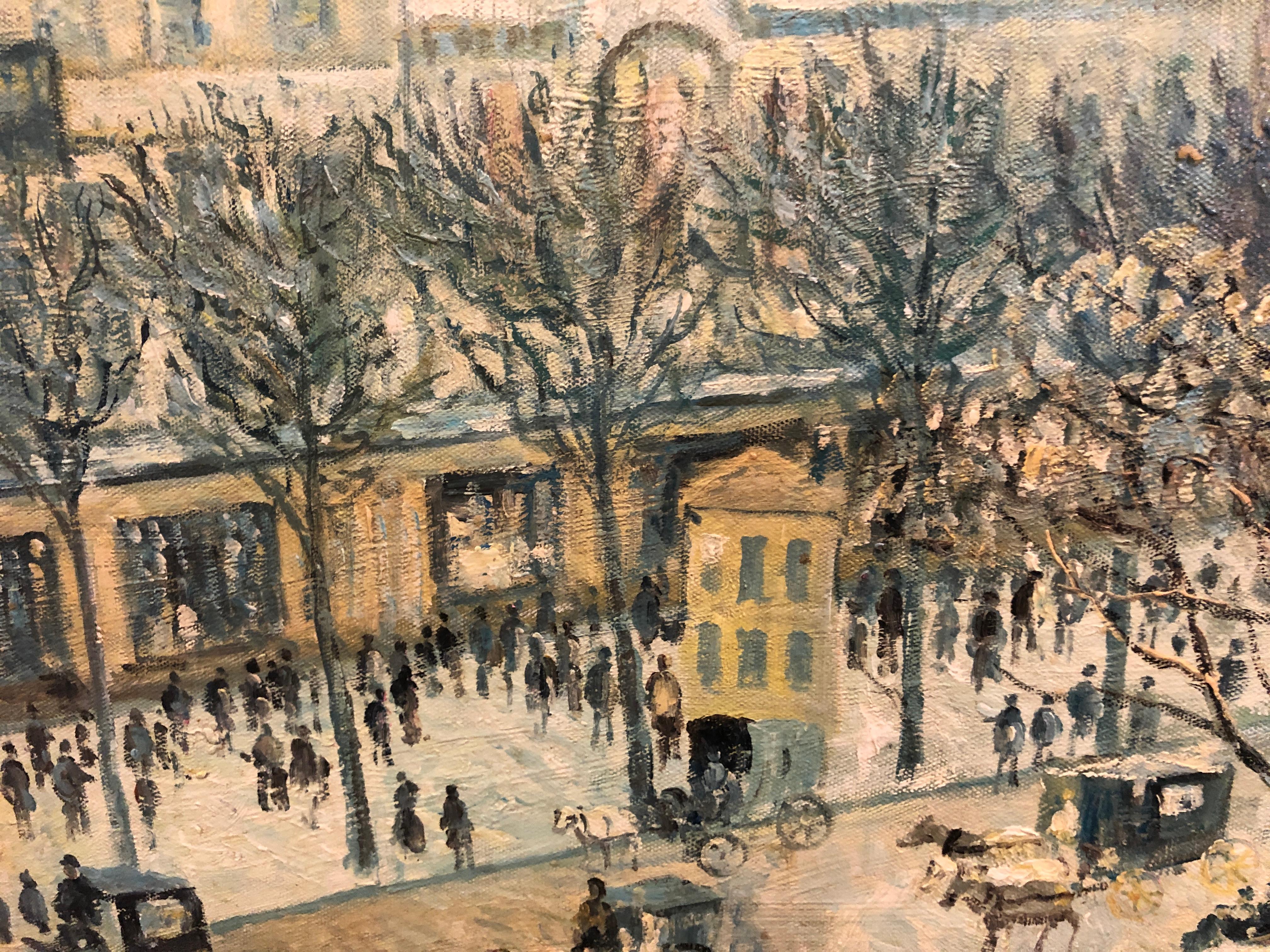 OLD MASTER Signiert Pissarro „Die bunte Straße“, Ölgemälde, 20. Jahrhundert, GGF im Angebot 11