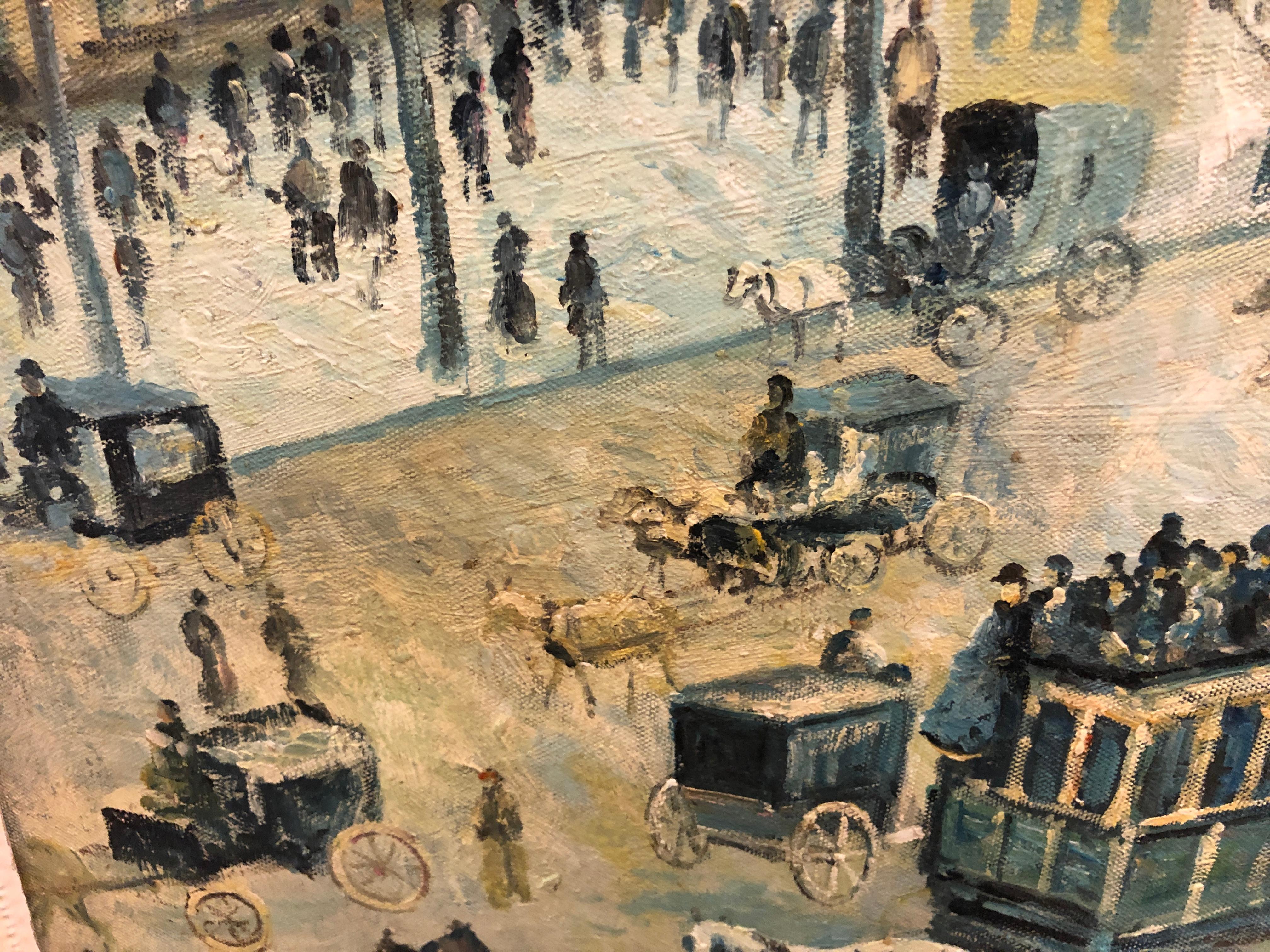 OLD MASTER Signiert Pissarro „Die bunte Straße“, Ölgemälde, 20. Jahrhundert, GGF im Angebot 1