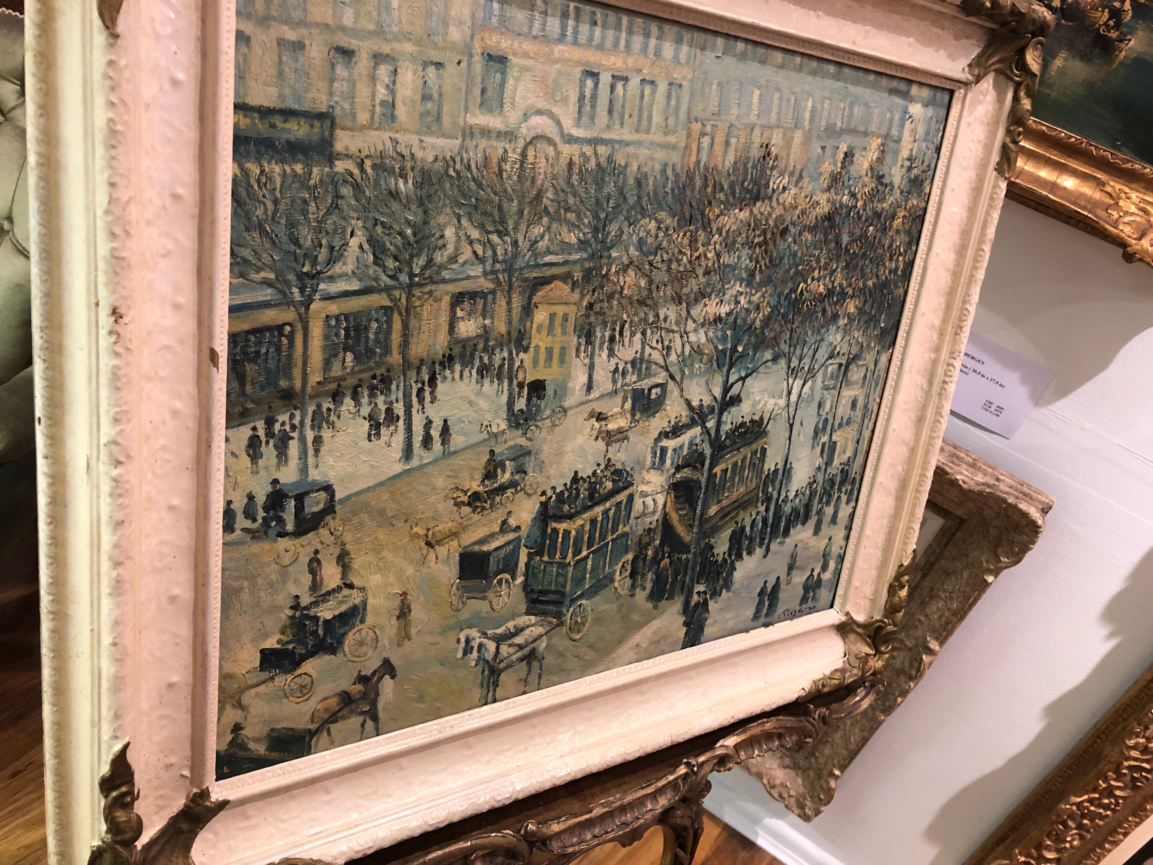 OLD MASTER Signiert Pissarro „Die bunte Straße“, Ölgemälde, 20. Jahrhundert, GGF im Angebot 4