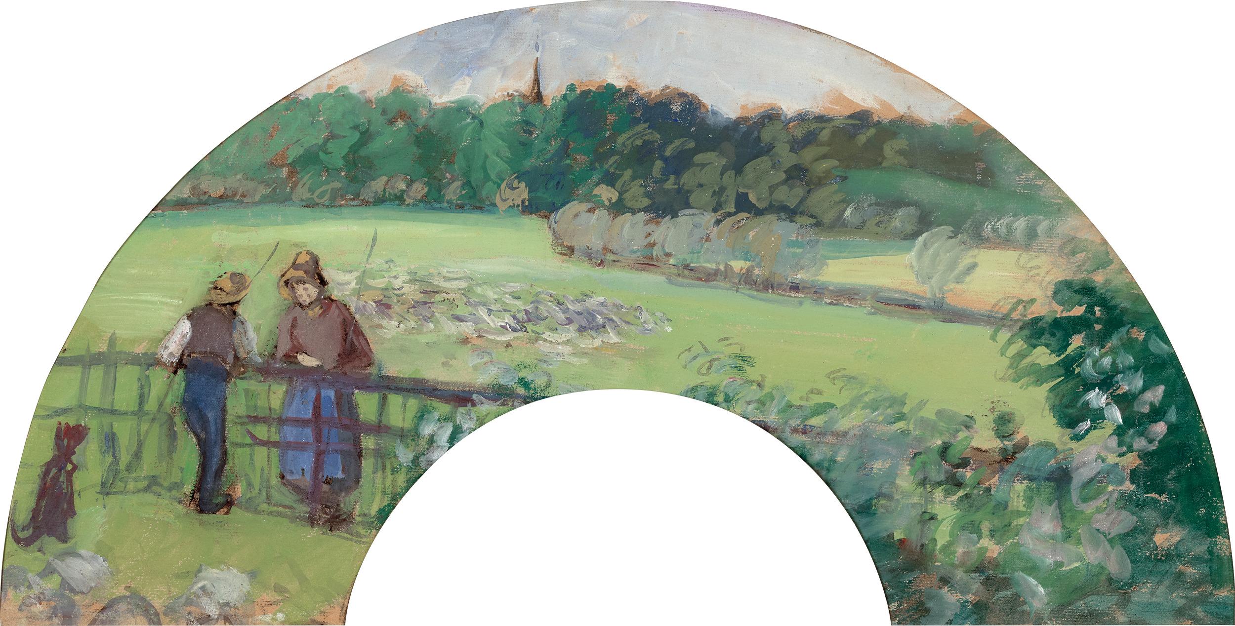 Shepherd and Shepherdess at the Gate, Bazincourt by Camille Pissarro