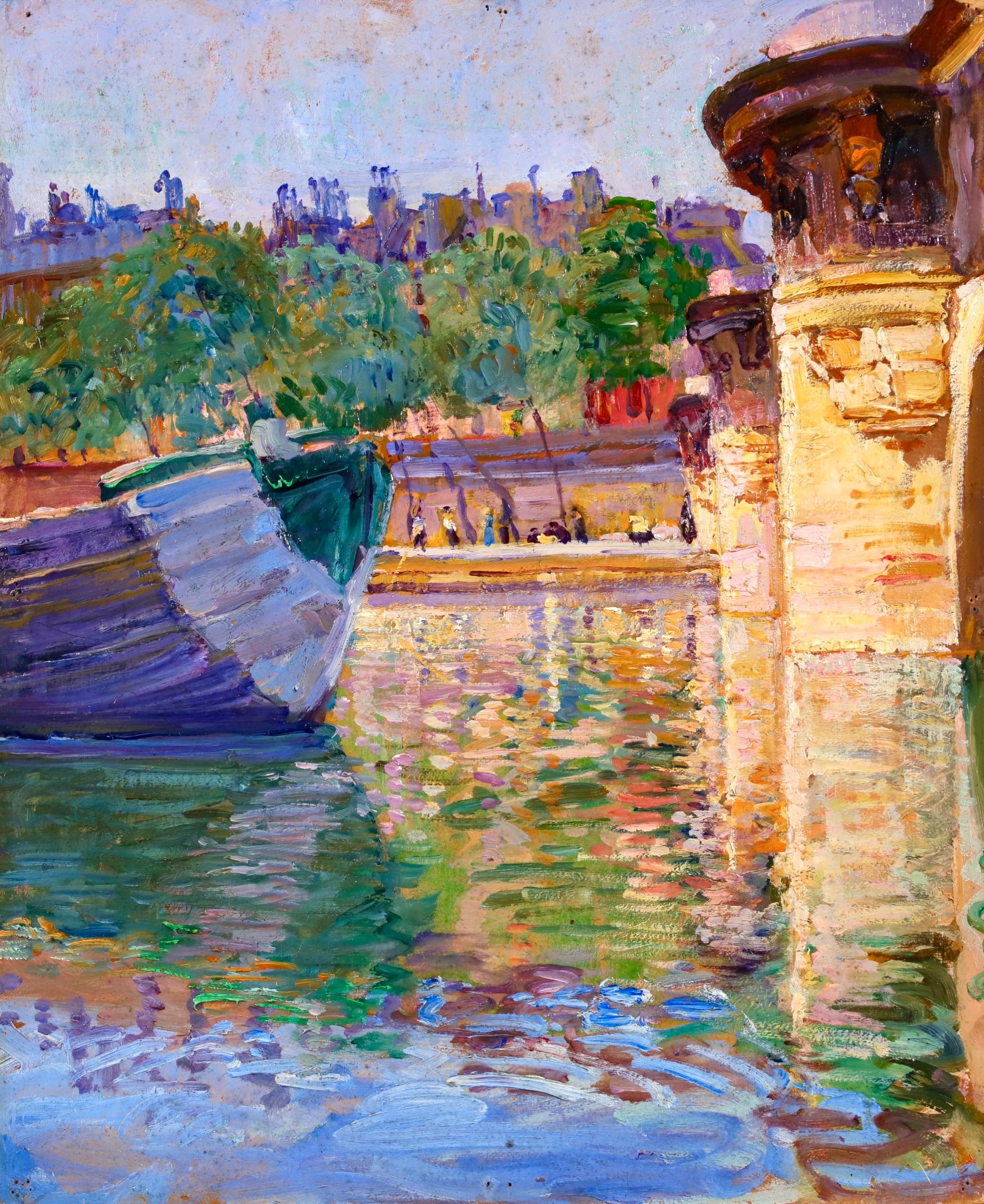 Le Pont Neuf - Peinture à l'huile impressionniste de Camille Roche 1