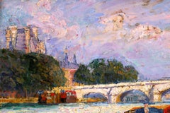 Vue de Paris - 1906 - Impressionist Riverscape Oil Painting by Camille Roche