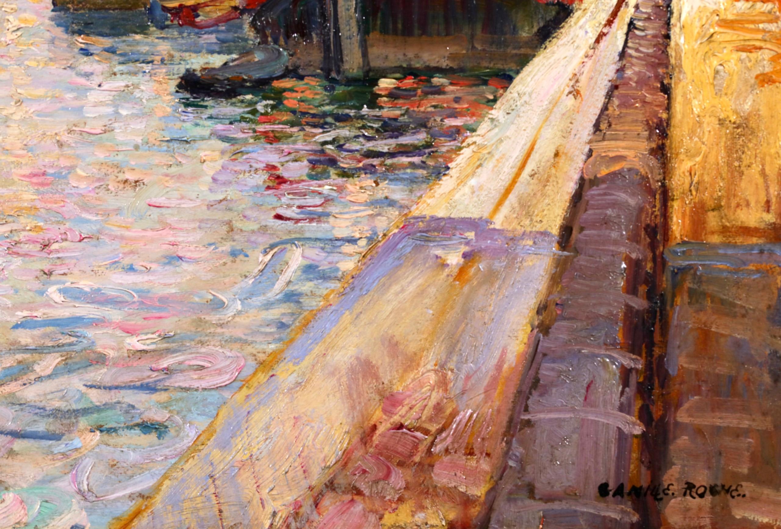 Vue de Paris - 1906 - Pintura al óleo impresionista de paisajes fluviales de Camille Roche en venta 2