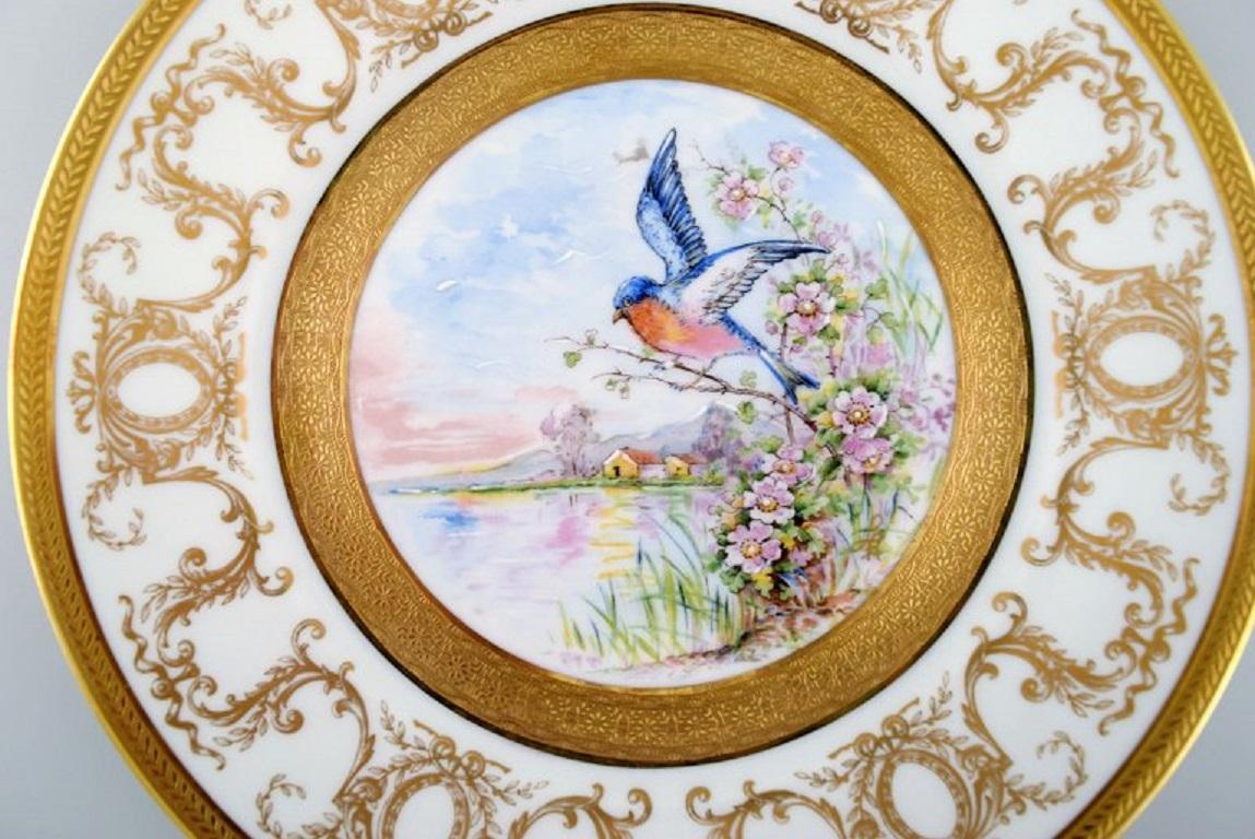 Camille Tharand for Limoges, Four Decorative Plates in Porcelain, 1930s In Excellent Condition For Sale In Copenhagen, DK