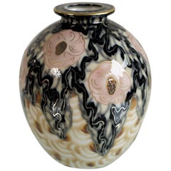 Camille Tharaud, Porcelain Vase Decorated with Flowers, France, 1930