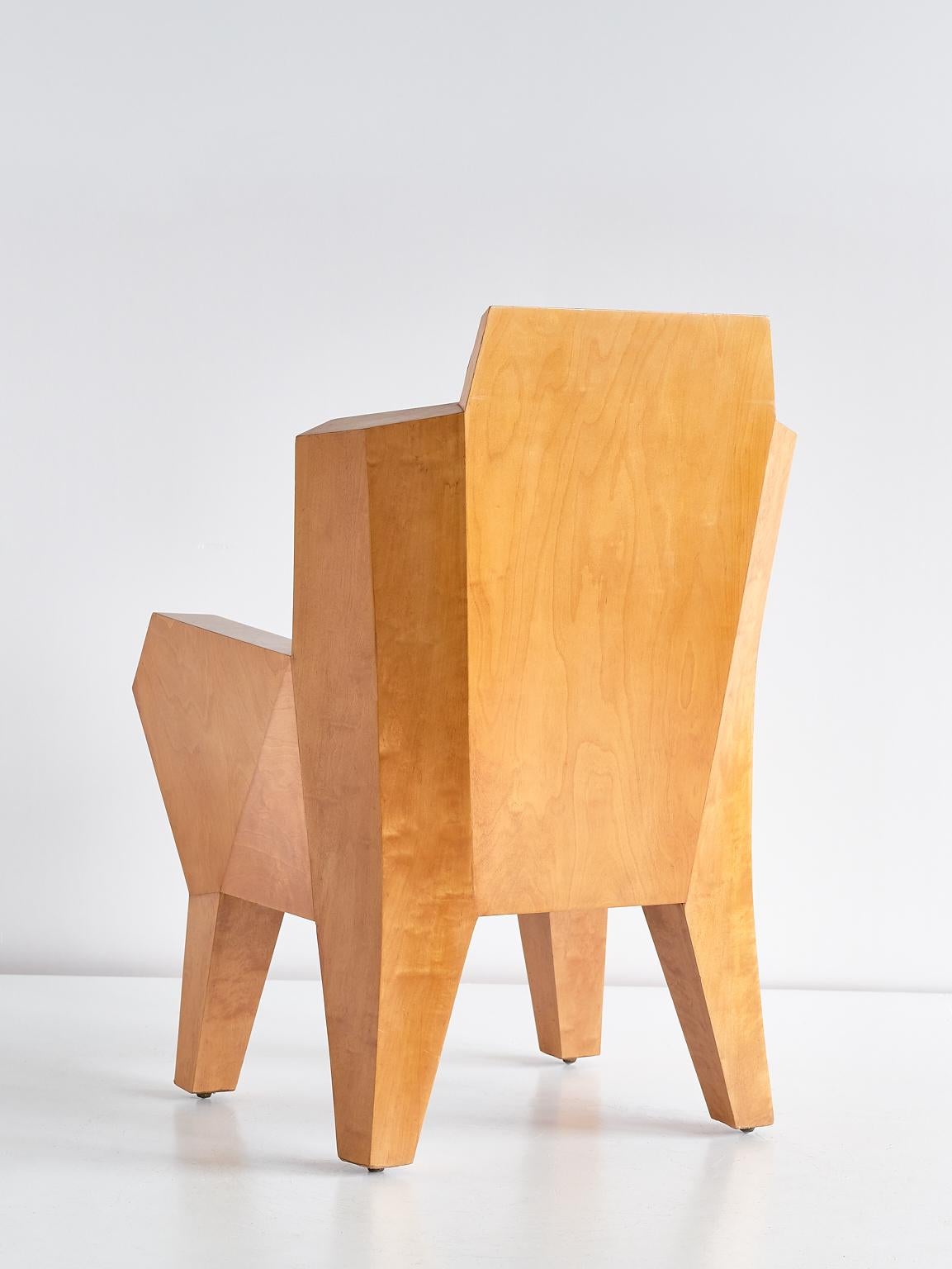 Early 20th Century Camillo Cerri Important Cubist Armchair Designed for Haus Reinbach, 1928 For Sale