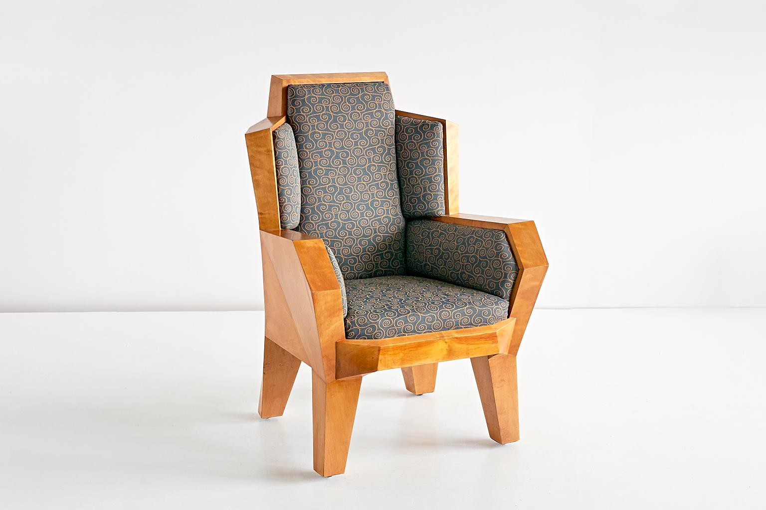 Art déco Important fauteuil cubiste Camillo Cerri conçu pour Haus Reinbach, 1928 en vente