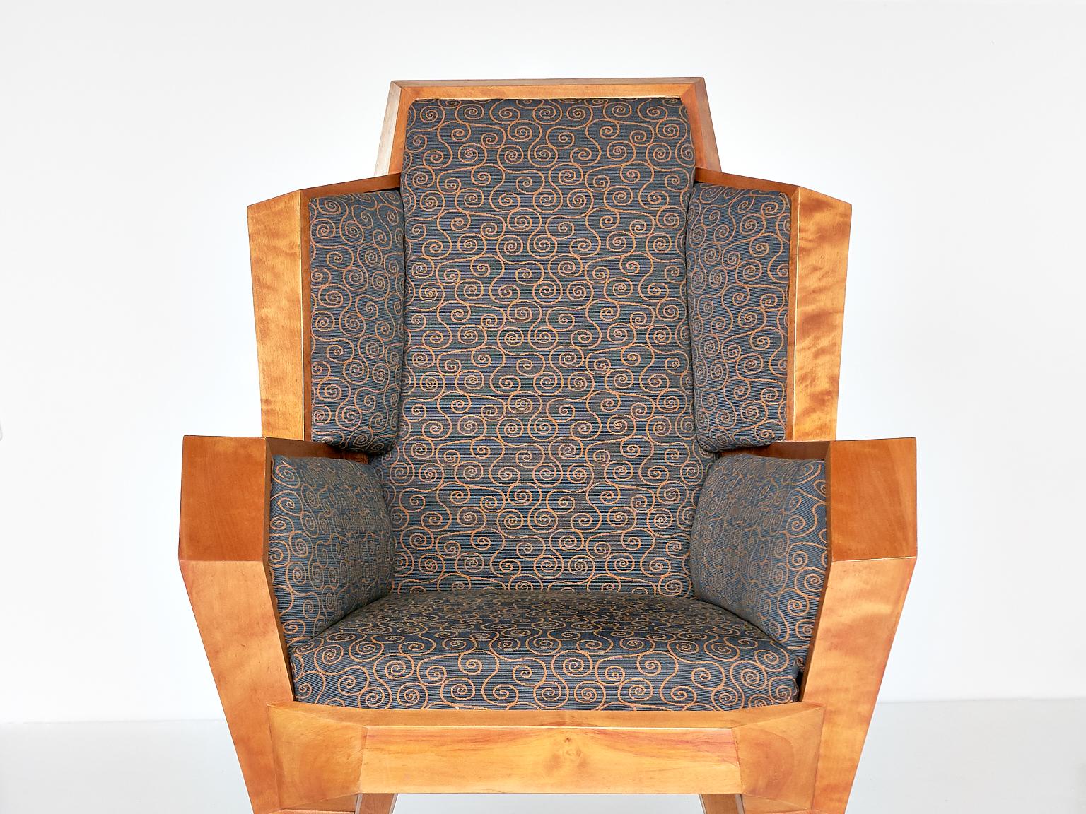 Art Deco Camillo Cerri Important Cubist Armchair Designed for Haus Reinbach, 1928 For Sale