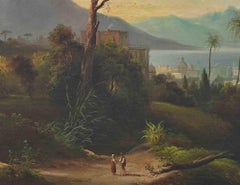 View of the Gulf of Naples from Capodimonte - Oil Painting - 19th Century