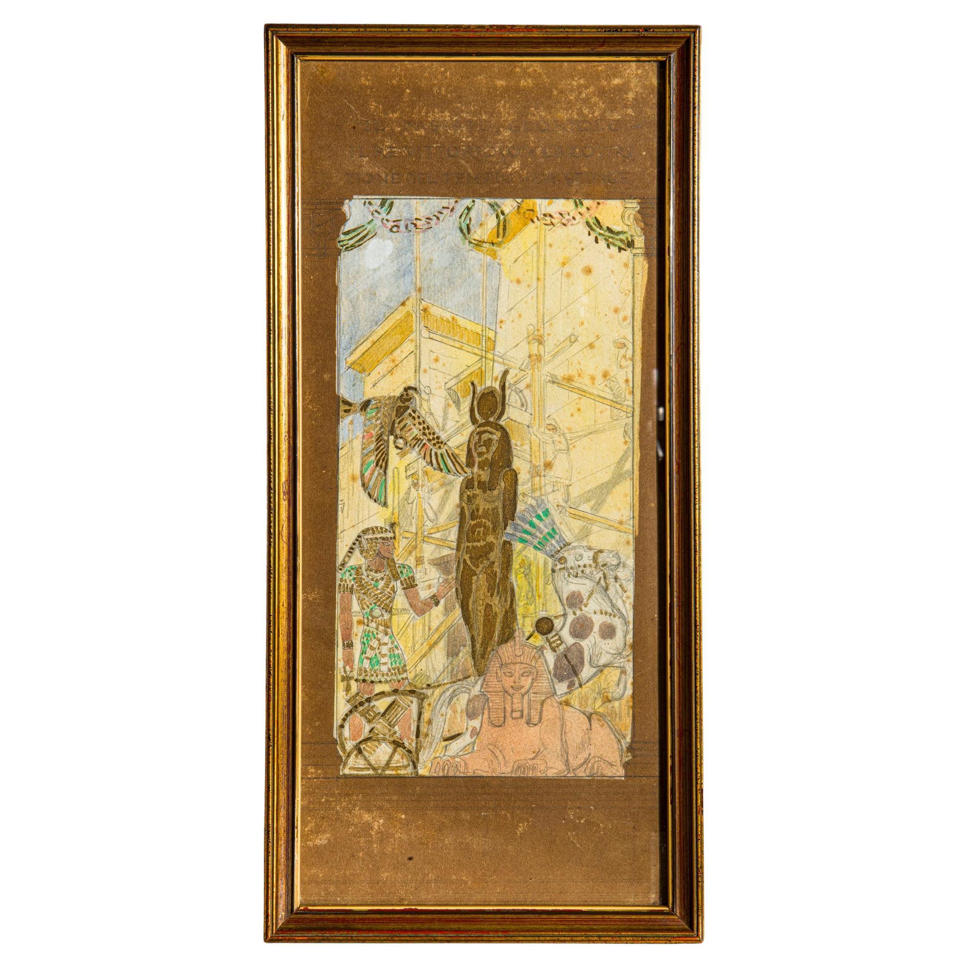Paire d'aquarelles orientalistes documentées des années 1920 par Camillo Innocenti