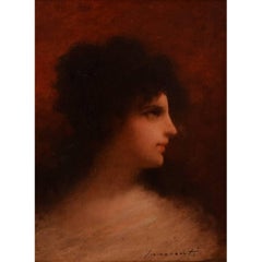 Camillo Innocenti, Italian Artist, Portrait of Woman, High Quality Painting, Oil