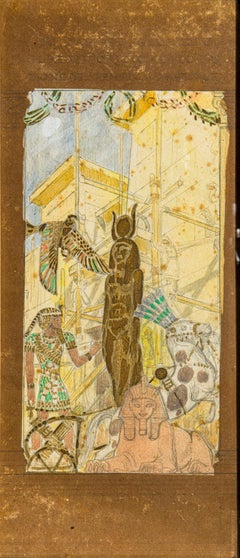 Coppia di acquerelli orientalisti documentati degli anni '20 di Camillo Innocenti