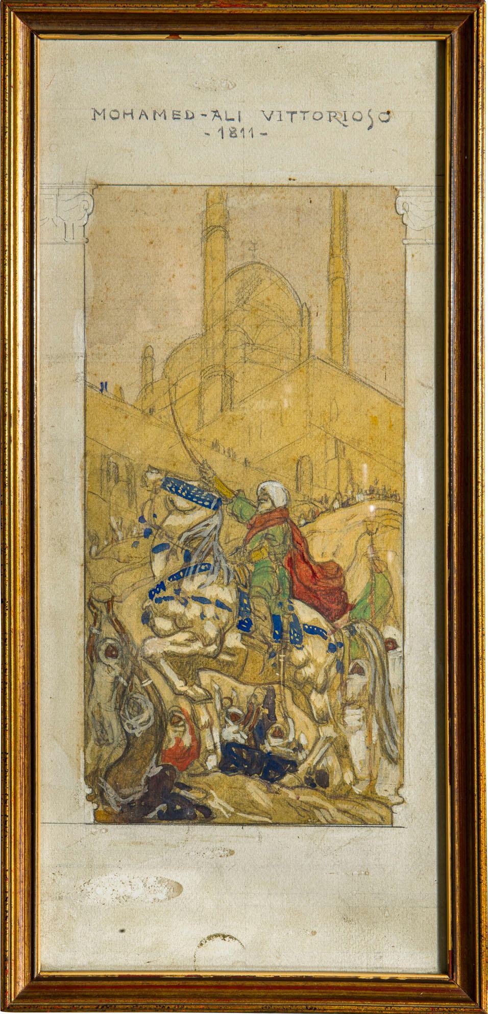 1920s Pair of Documented Orientalist Watercolors by Camillo Innocenti For Sale 4