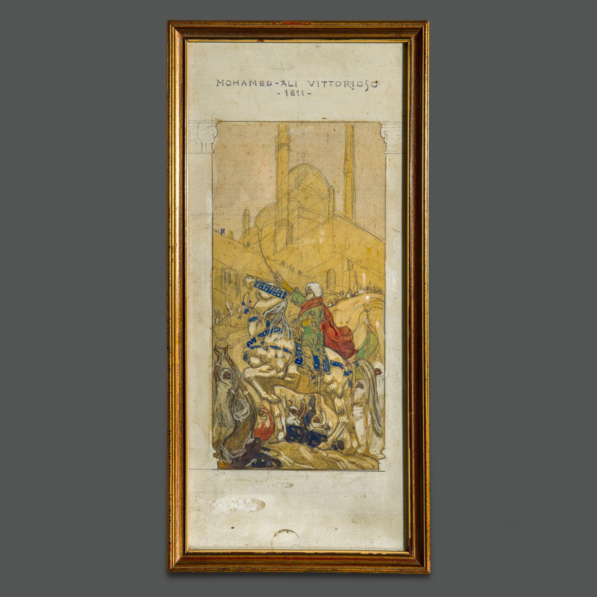 1920s Pair of Documented Orientalist Watercolors by Camillo Innocenti For Sale 5