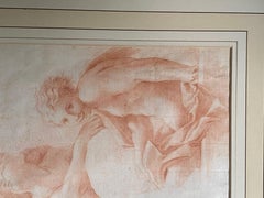 Attributed to Camillo Procaccini Italian 1546-1629  Red Chalk Study of Angels