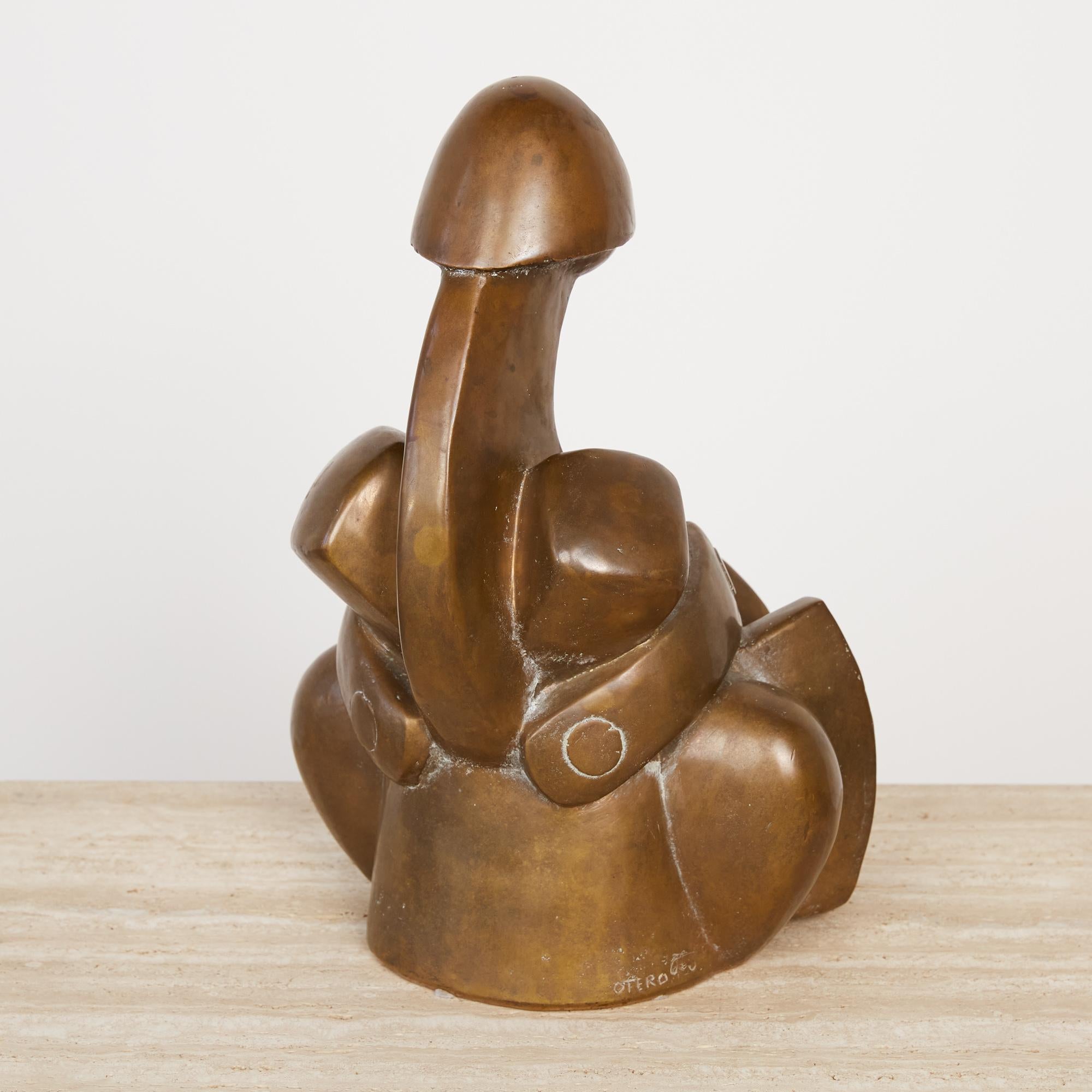 Spanish Camilo Otero Bronze Abstract Sculpture For Sale