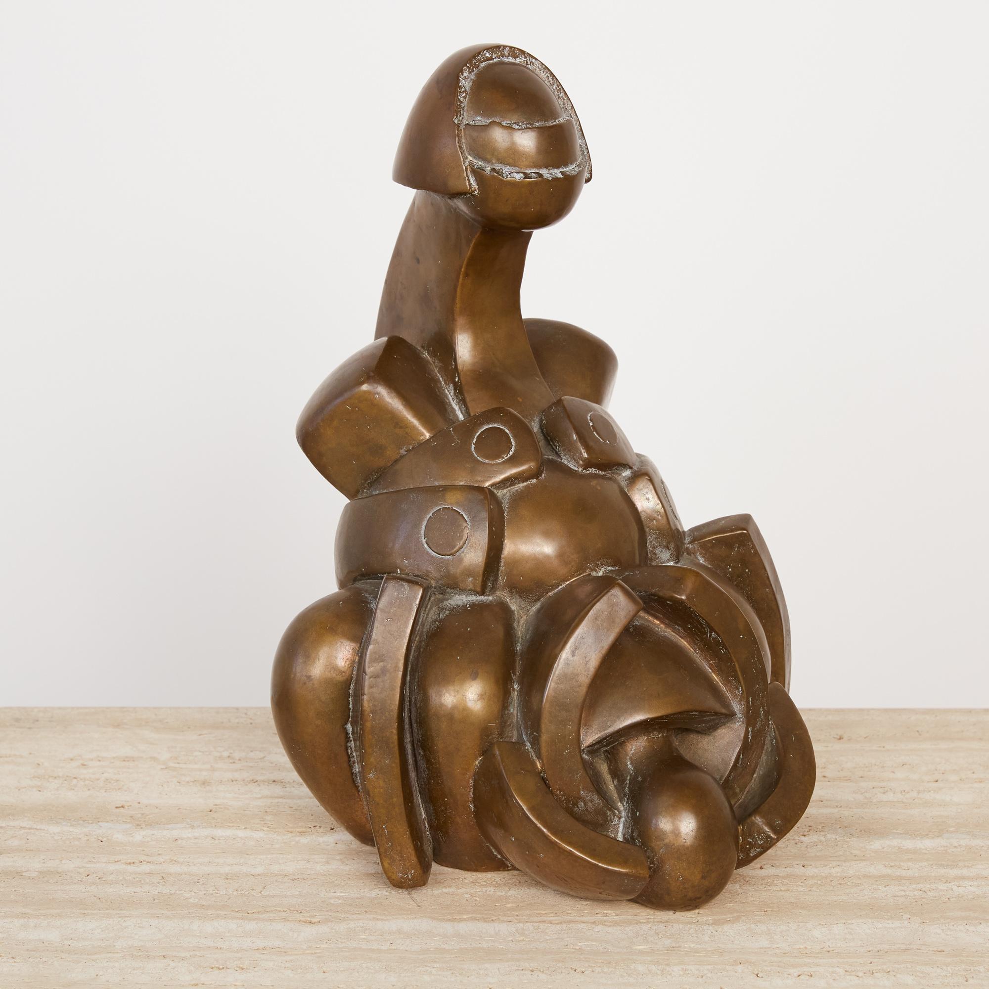 20th Century Camilo Otero Bronze Abstract Sculpture For Sale