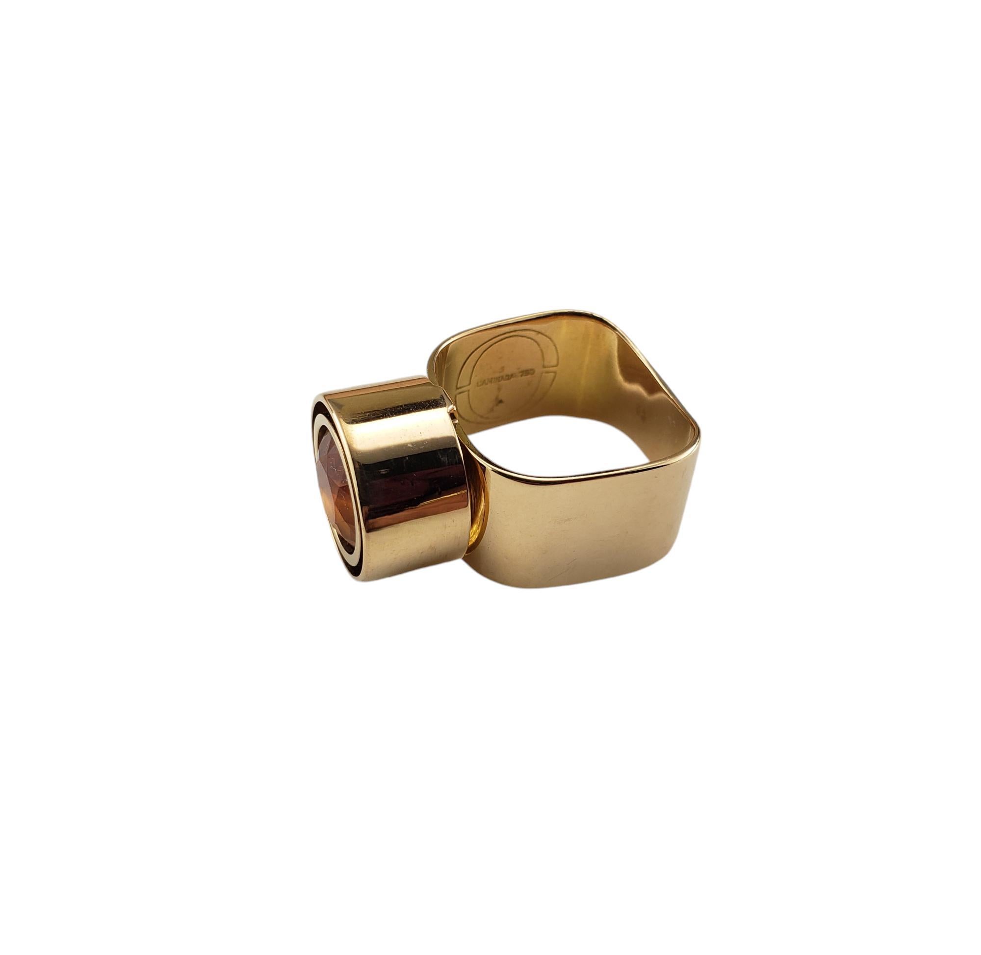 Contemporary Caminada 18 Karat Yellow Gold and Citrine Ring Size 7 #19045 For Sale