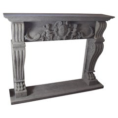 Renaissance carved volcanic stone fireplace -made in Italy