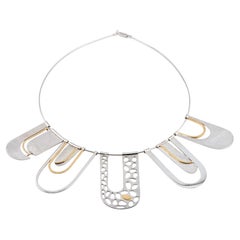 Halskette „Caminos En Flor“ aus 950er Silber und 18-karätigem Gelbgold von Lucía Rovira