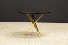 'Cammei' Lacquered Wood and Brass Side Table by Piero Fornasetti, Signed