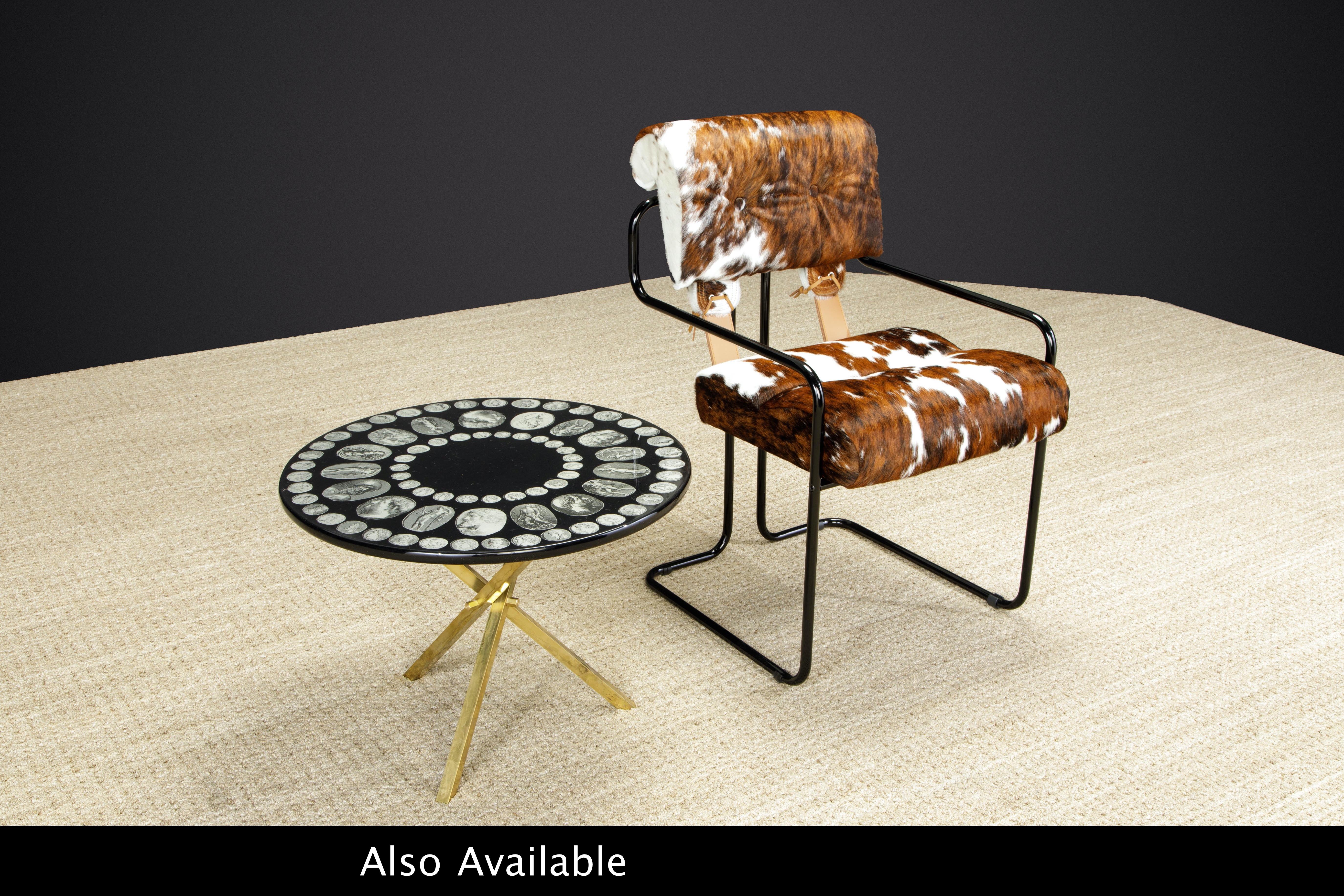 'Cammei' Lacquered Wood and Brass Side Table by Piero Fornasetti, Signed  For Sale 14