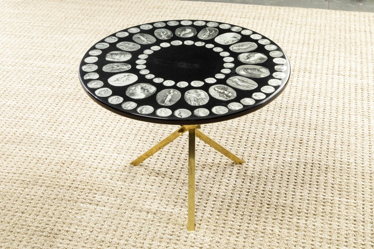 'Cammei' Silver Cameos Motif Side Table by Piero Fornasetti, Signed  For Sale 4