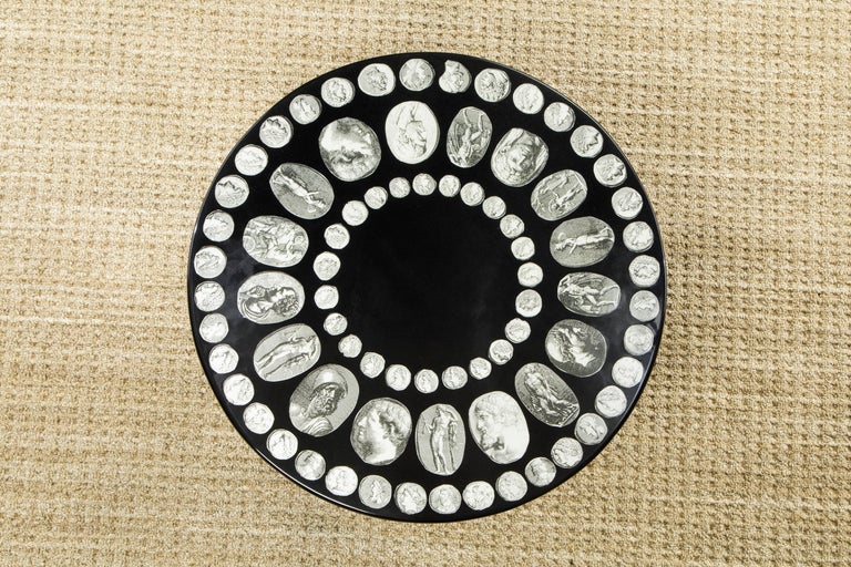 Italian 'Cammei' Silver Cameos Motif Side Table by Piero Fornasetti, Signed  For Sale