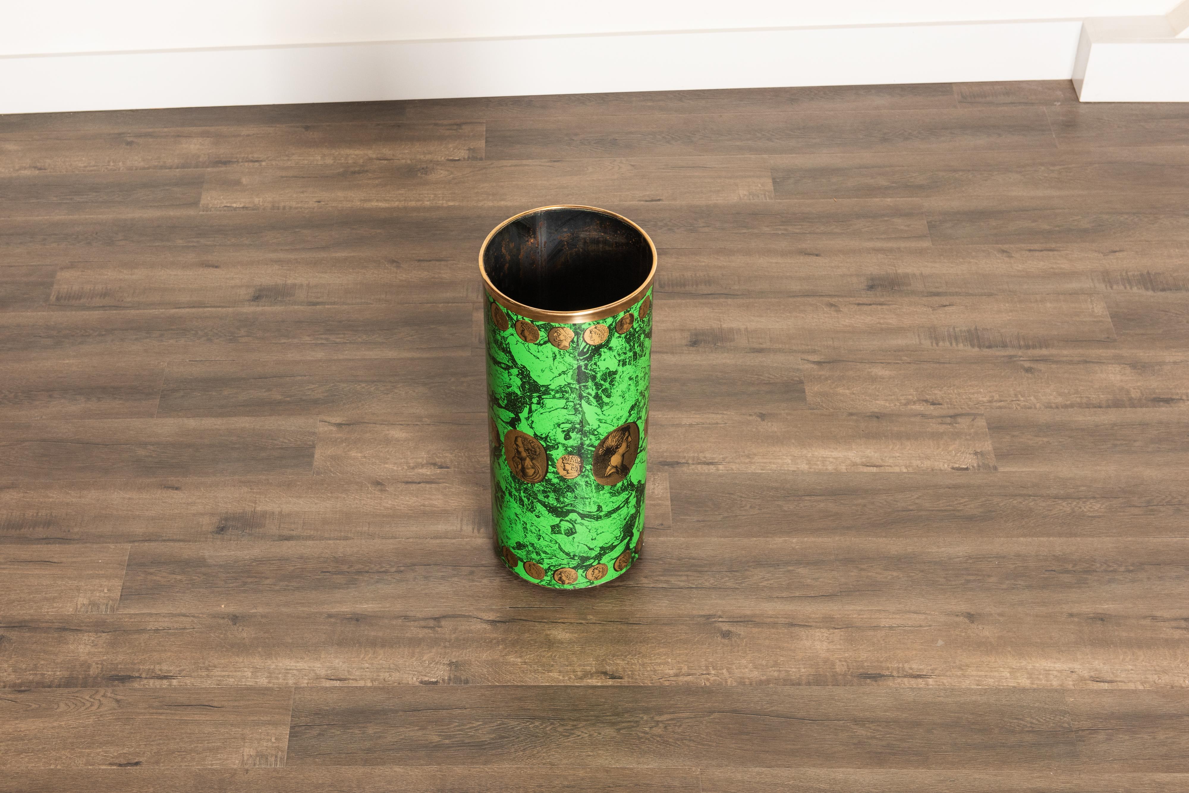 Lacquered 'Cammei' Umbrella Stand by Piero Fornasetti, circa 1960s Italy, Signed