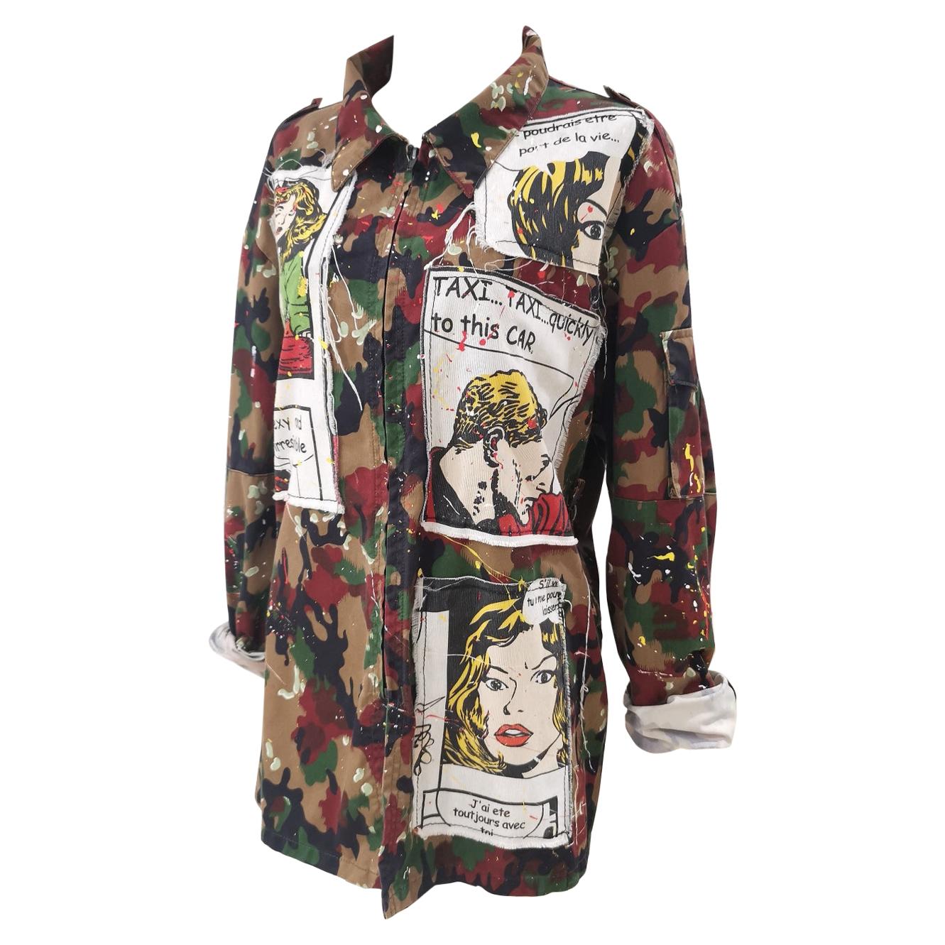 Camouflage comic cotton shirt / jacket