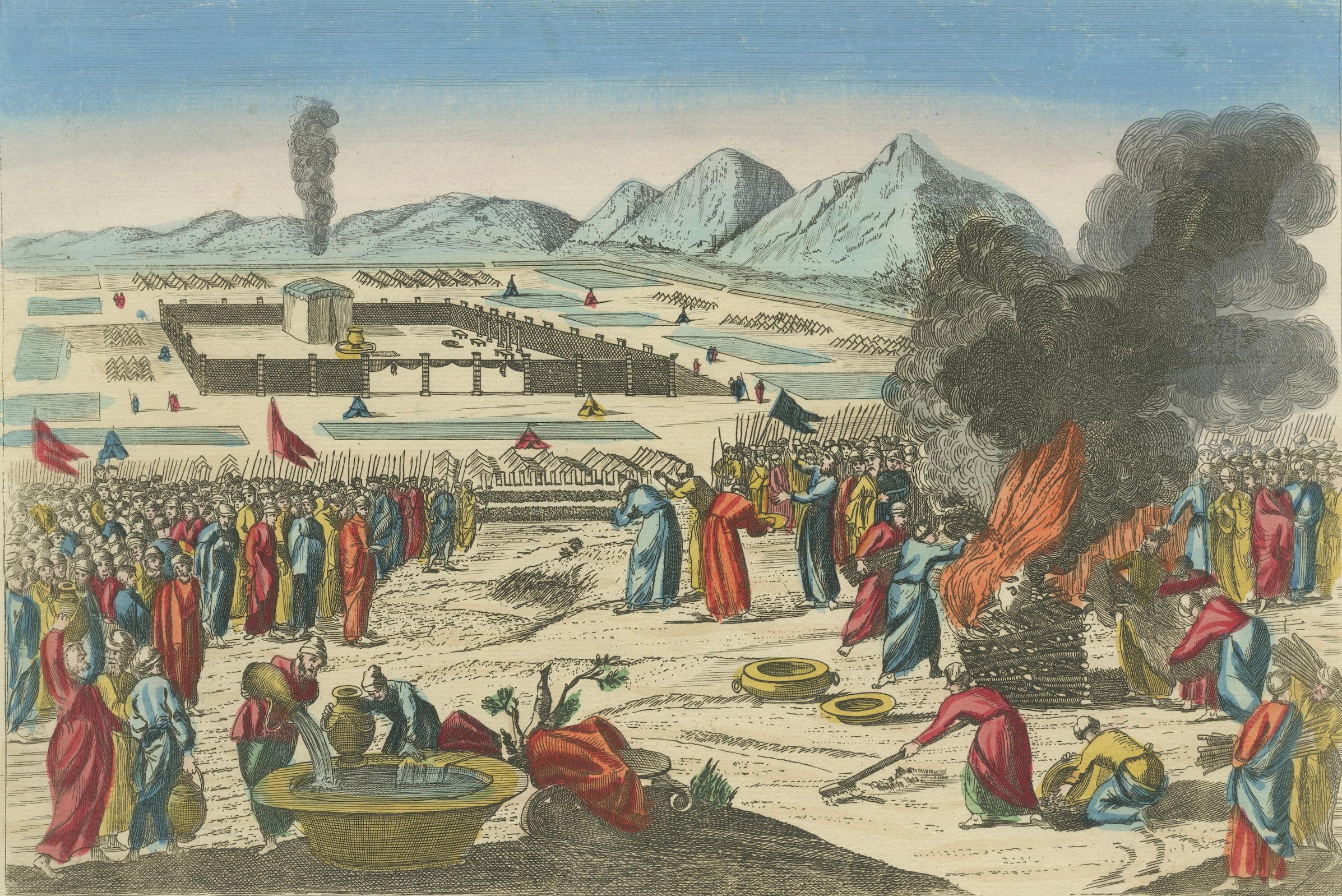 Camp of Israel and the Sacrifice of the Red Heifer – Optical View, ca.1770