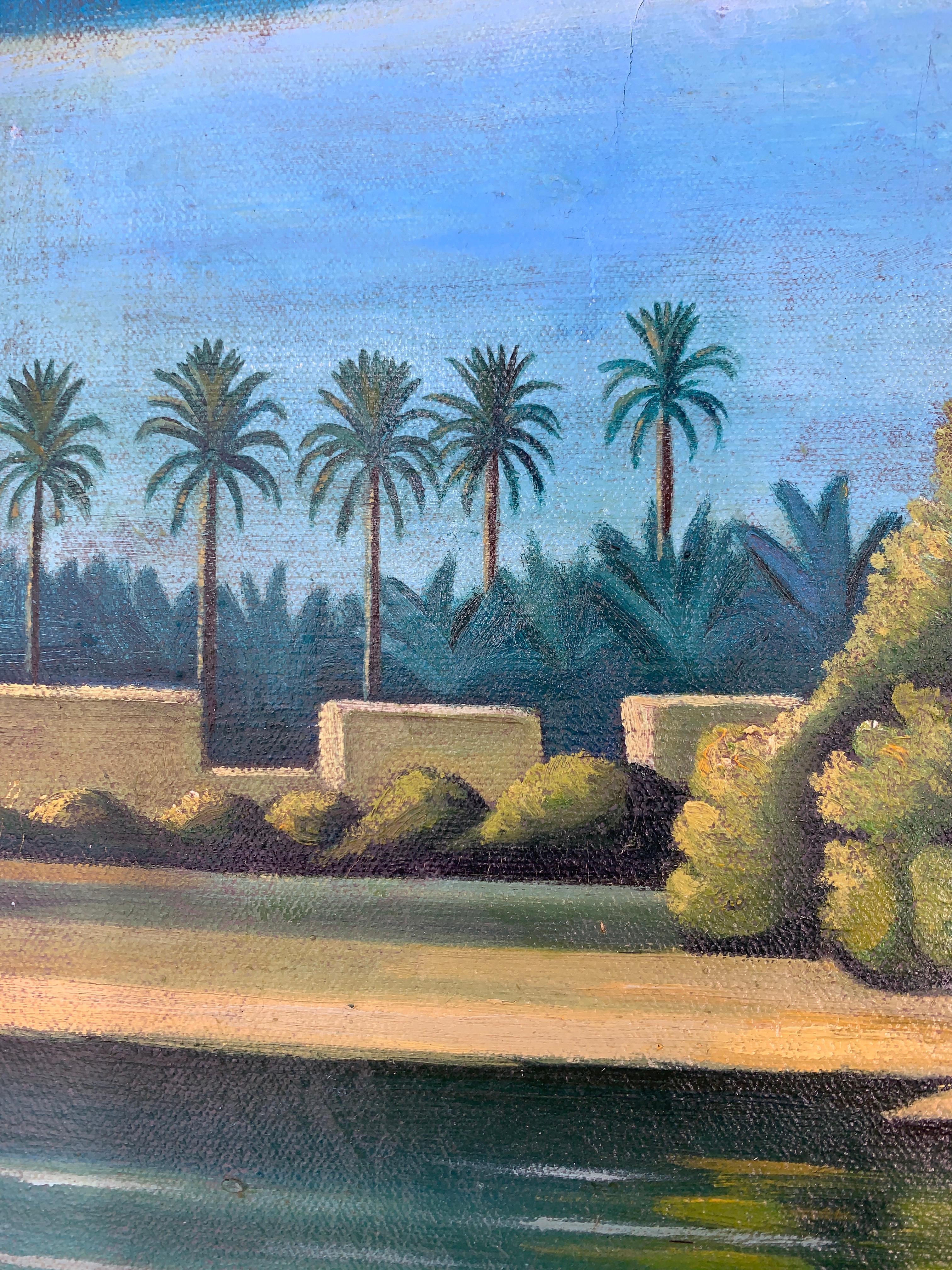 Camp on the Tigris, huile sur toile, Abdul Kadir Al Rassam « Iraq, 1882-1952 » 1
