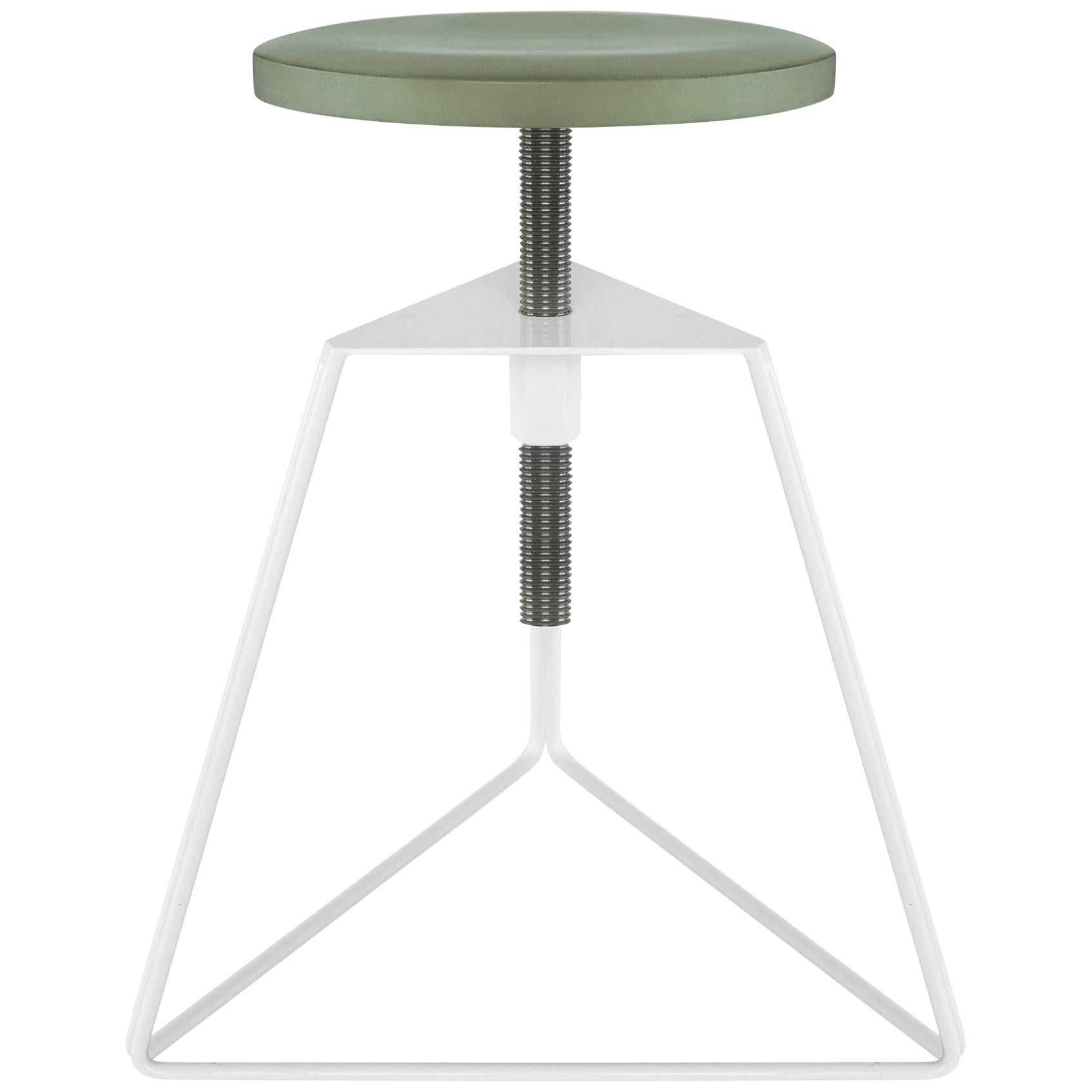 Camp Stool, White and Aspen, Adjustable Height Low Stool, 18 Variations