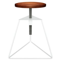 Camp Stool, White and Black Walnut, Adjustable Height, 18 Variations