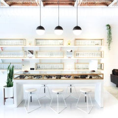 Camp Stool, White and White Marble, Adjustable Height Low Stool, 18 Variations