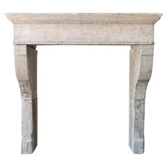 Antique Campagnarde Mantle Piece of French Limestone from the 19th Century