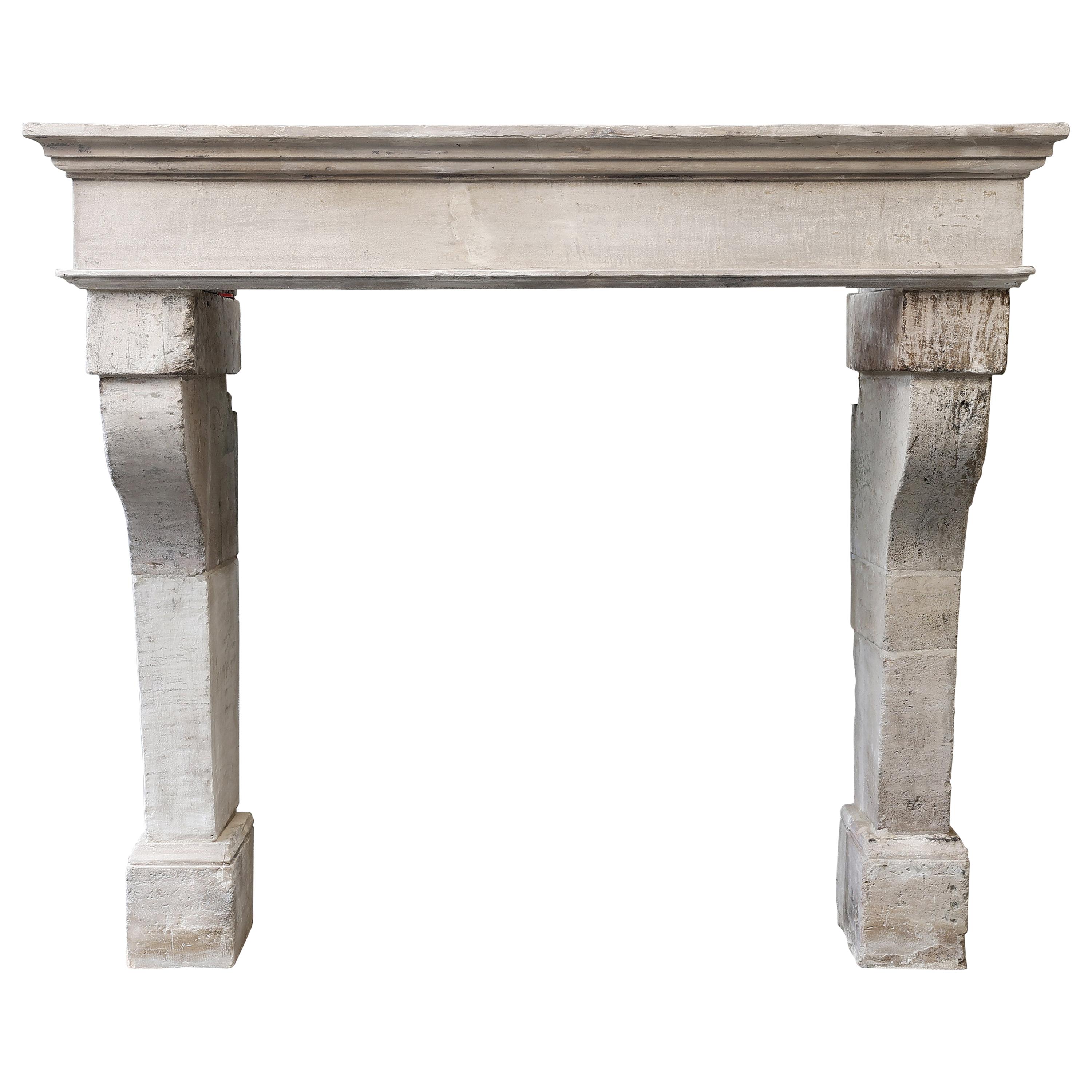 Campagnarde Style Mantel from the 19th Century of French Limestone