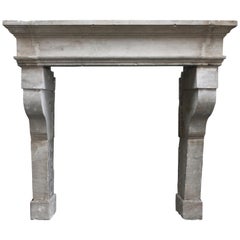 Campagnarde Style Mantel of French Limestone from the 18th Century