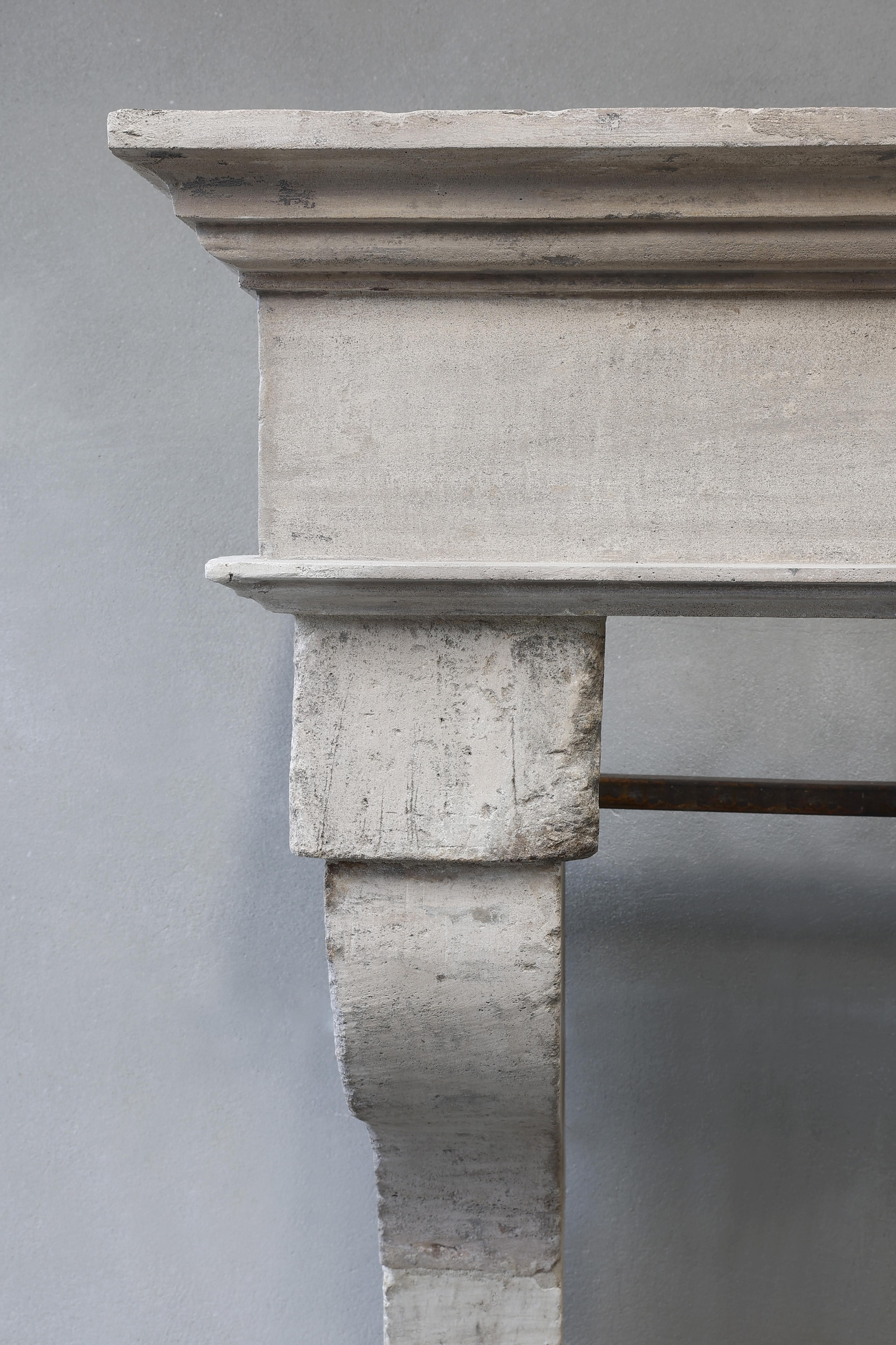 Campagnarde Style Mantel from the 19th Century of French Limestone 6