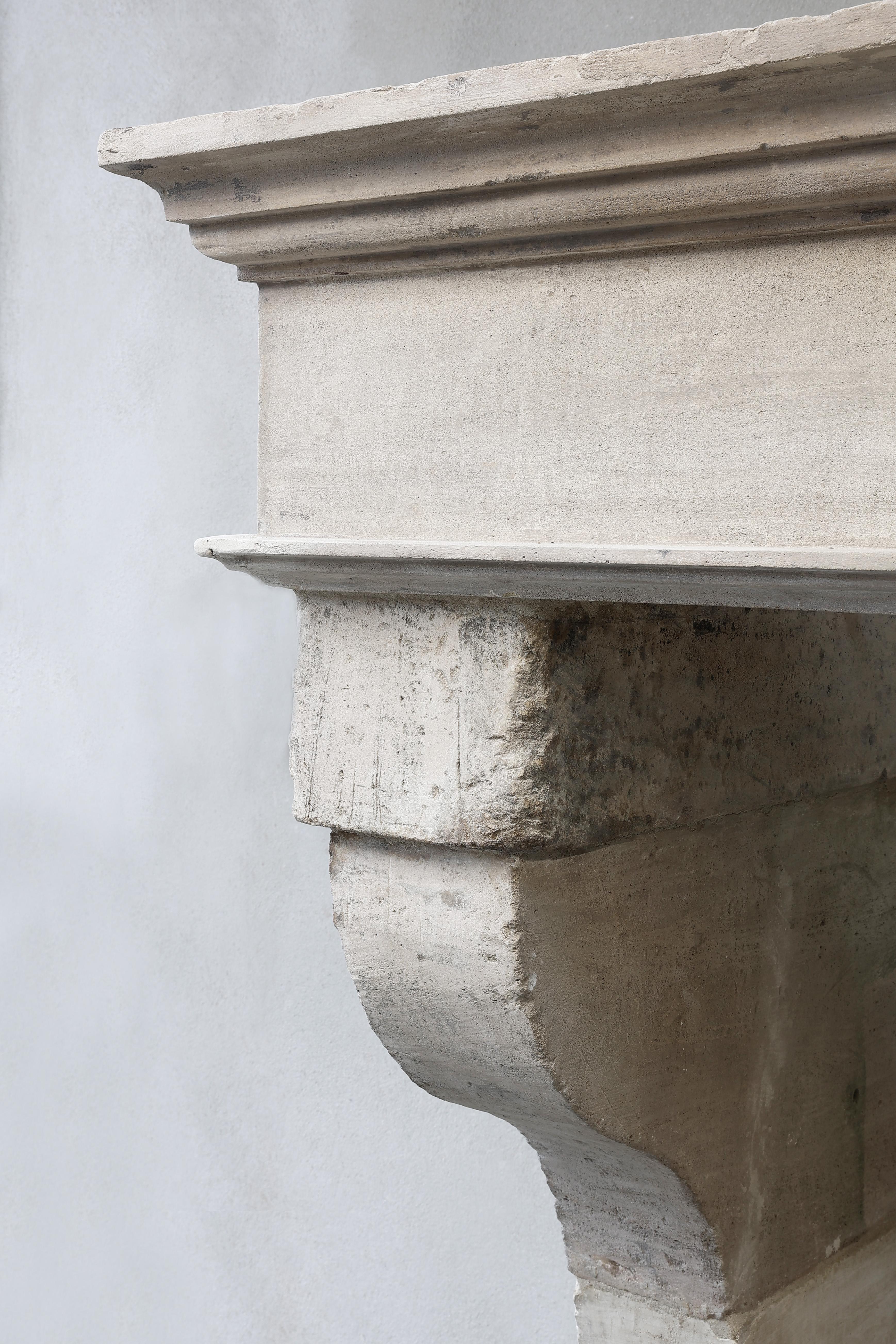 Campagnarde Style Mantel from the 19th Century of French Limestone 7