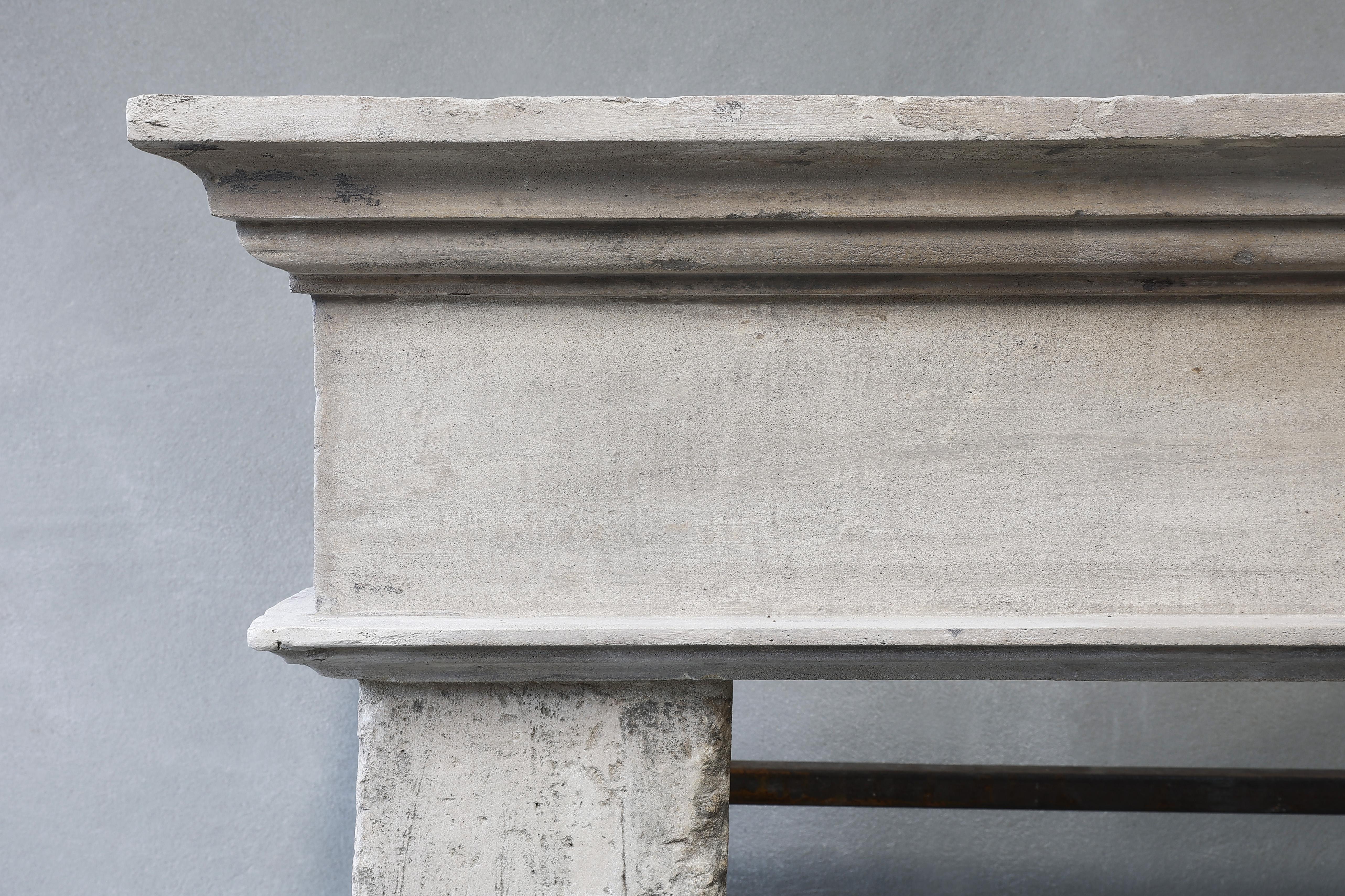 Campagnarde Style Mantel from the 19th Century of French Limestone 1