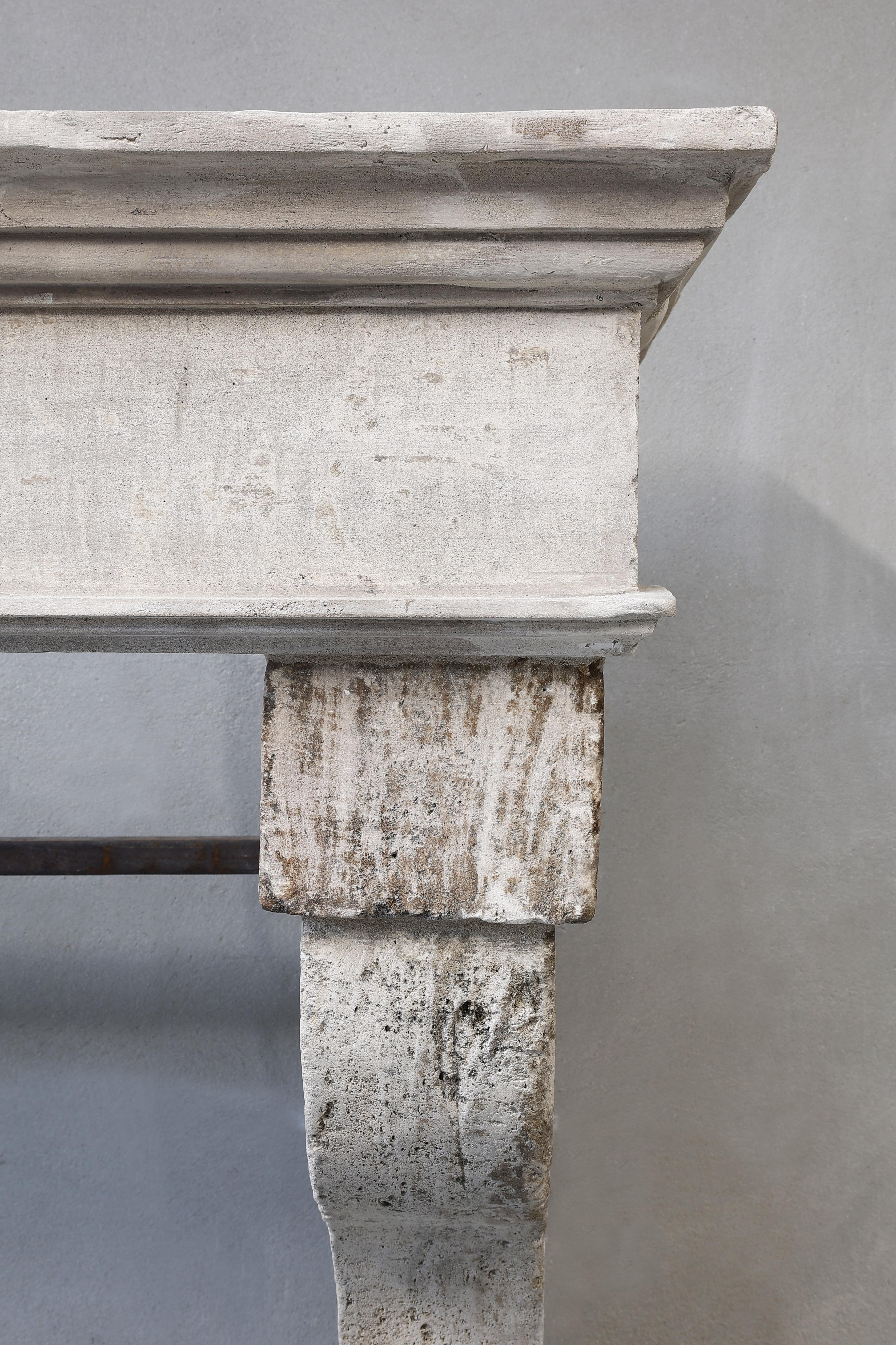 Campagnarde Style Mantel from the 19th Century of French Limestone 3