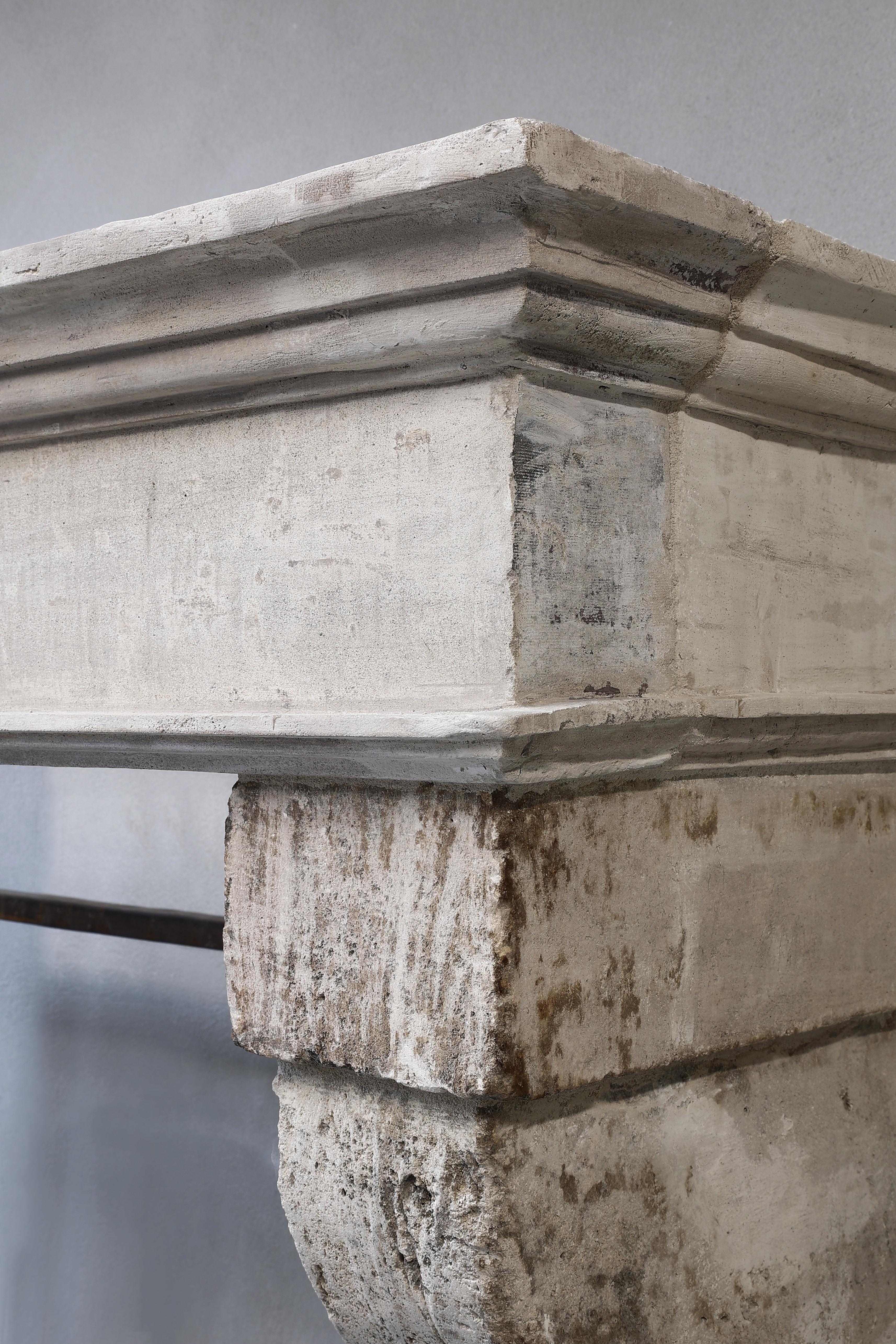 Campagnarde Style Mantel from the 19th Century of French Limestone 4