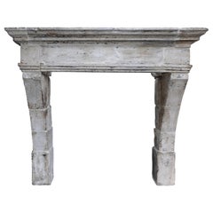 Campagnarde Style Mantle from the 19th Century of French Limestone