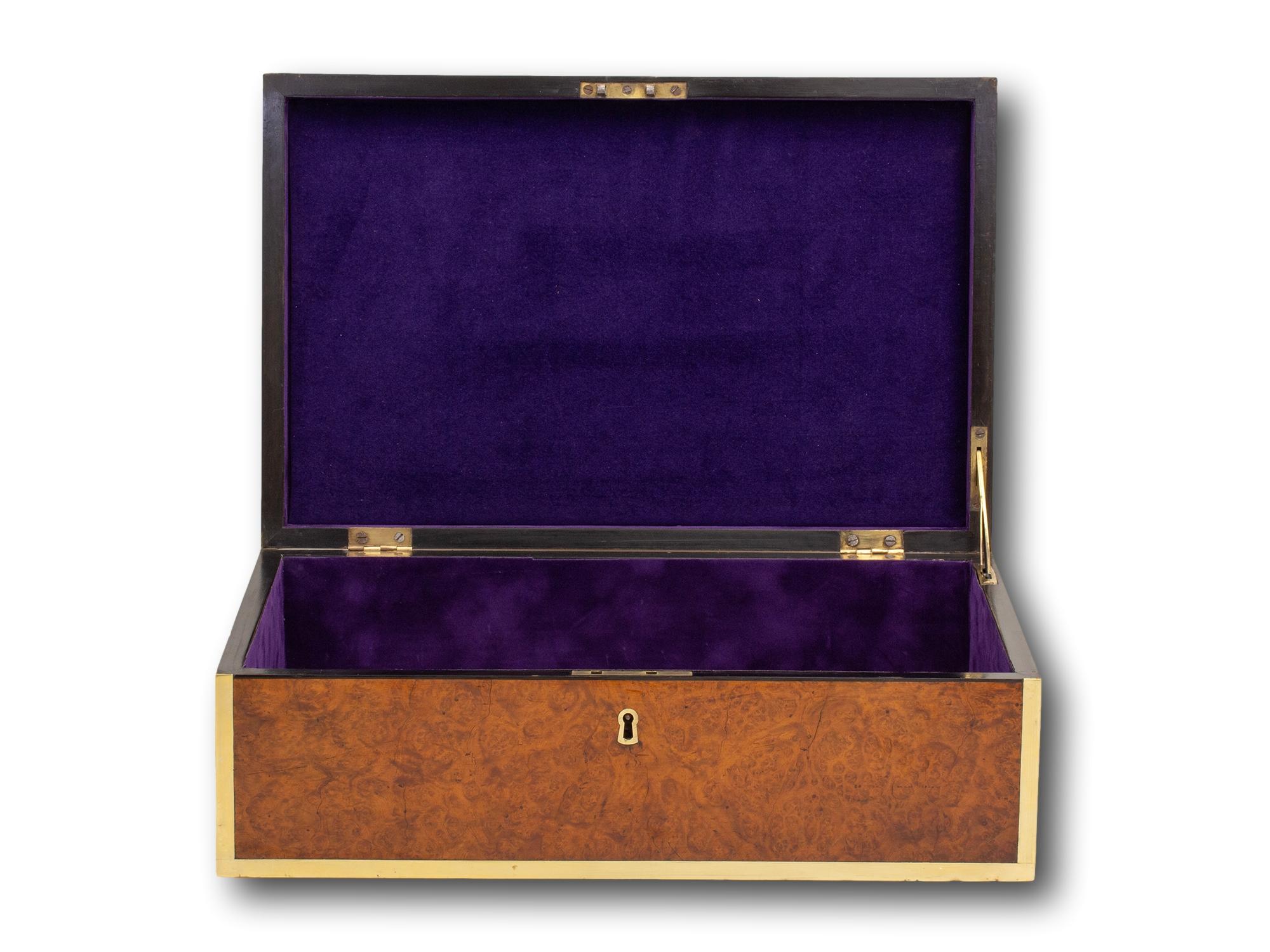 Campaign Anglo-Indian Amboyna Jewelry Box For Sale 6