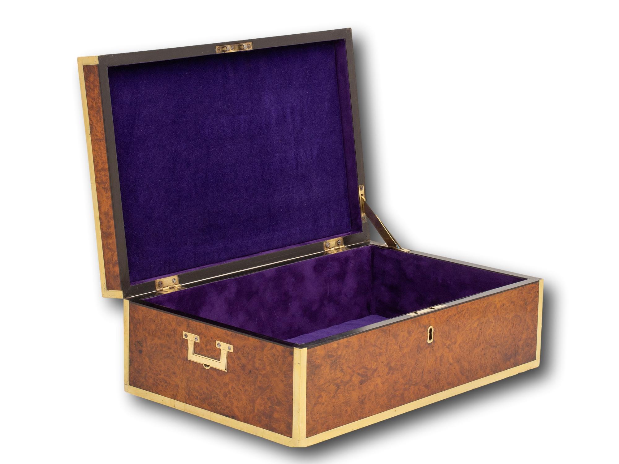 Campaign Anglo-Indian Amboyna Jewelry Box For Sale 7
